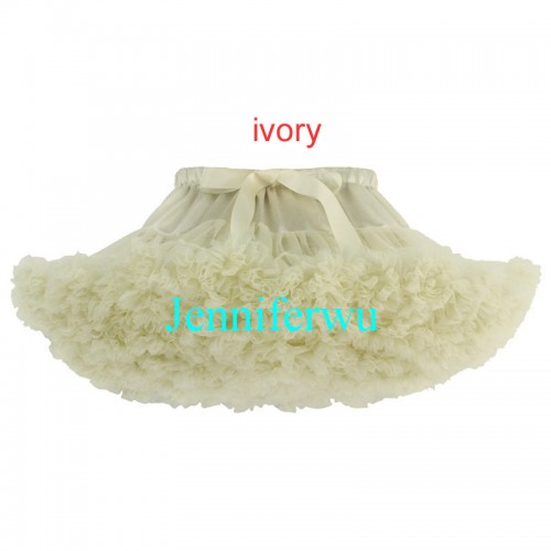 Adult /infant/girl/baby/toddler/kid Tutu Fluffy Party Skirt Soft Princess Ballet Pettiskirt Women's Dancewear ivory